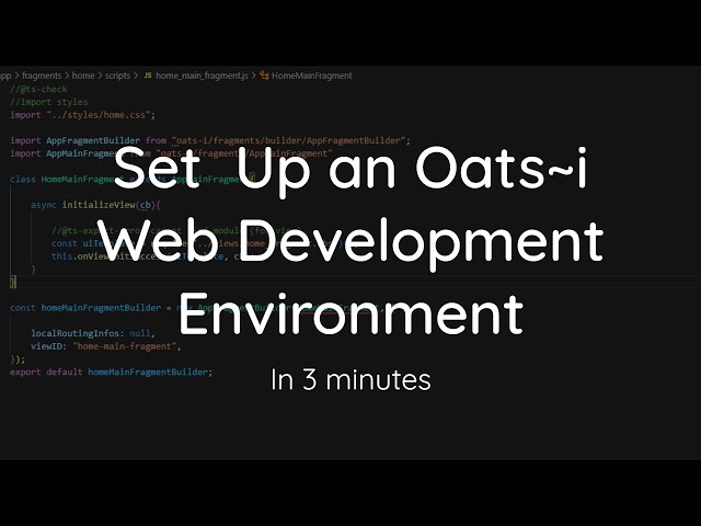 Build a Web App With Oats~i - Setting Up a Project