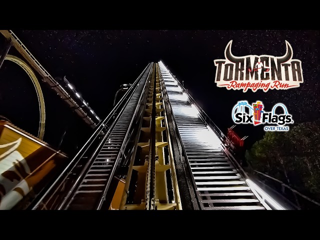 Tormenta Rampaging Run Roller Coaster On Ride Front Seat POV Six Flags Over Texas 2026 09 13