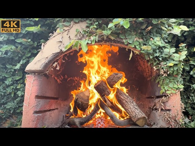 🔥🔥4k Crackling Fireplace ASMR | Pine cone crackles | Burning pine and wood | Cozy fireplace 🔥🔥