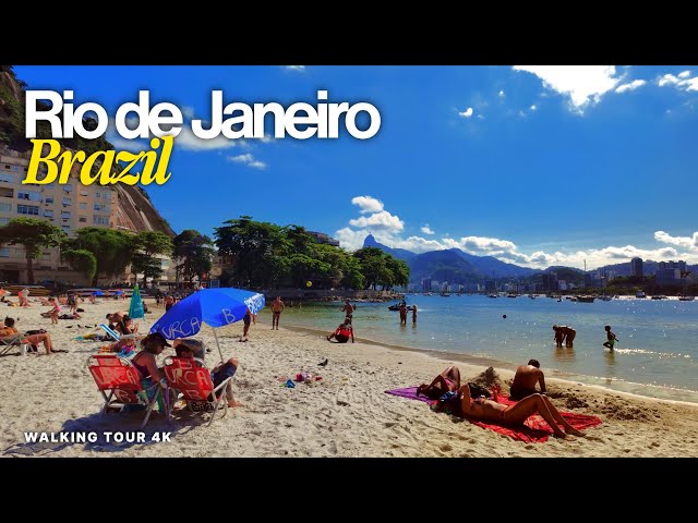 A SUNNY Day in Rio de Janeiro 🇧🇷🌴 | Urca, Beach Life & Relaxing Vibes | Walking Tour 4K