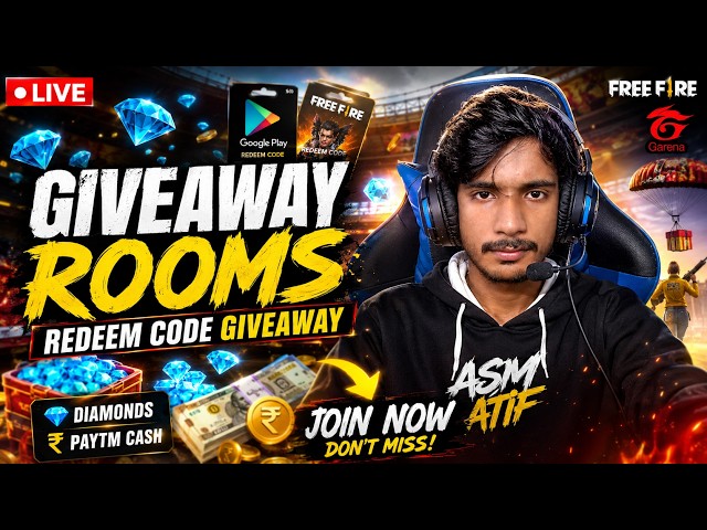 🔴 Free Fire Live Custom Room  Giveaway |15 Kill + Booyah🔥#FreeFire #FreeFireShorts #ASMATIFLIVE