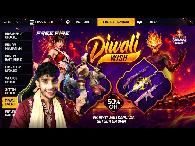 DIWALI WISH 2026 EVENT 🪔 Free Fire Max