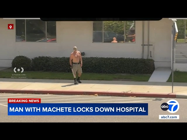 Machete-wielding man confronted by police at UCI Health in Los Alamitos