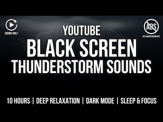 Thunderstorm sound with black screen for falling sleep