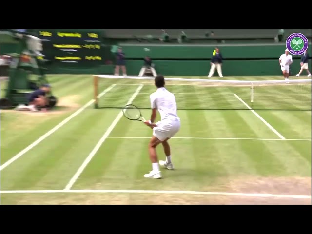 sharp angle backhand slice winner like Roger Federer
