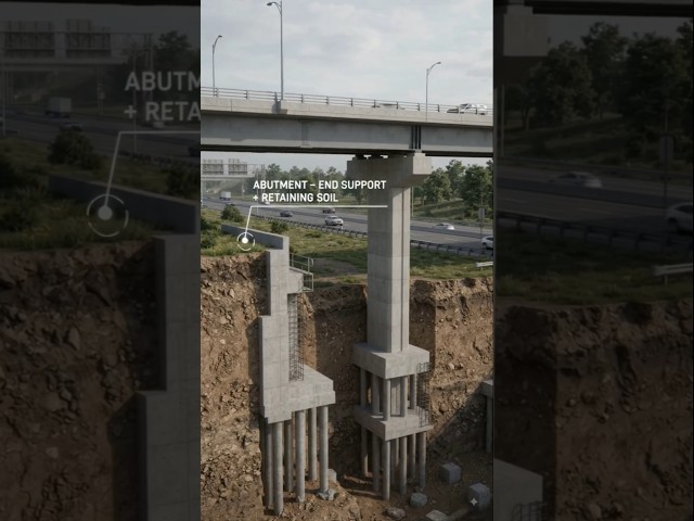 Pier vs Abutment: Key Difference Explained 🚧 #CivilEngineering #BridgeEngineering #Construction
