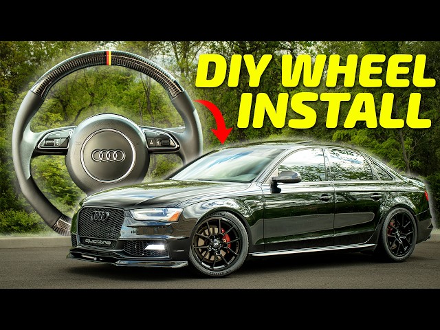 DIY Audi Steering Wheel Upgrade! Installing a Custom Carbon Fiber Flat Bottom Wheel