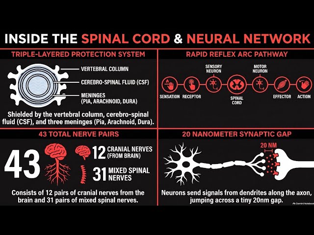 🧠 Inside the Spinal Cord & Neural Network | How Your Nervous System Works ⚡