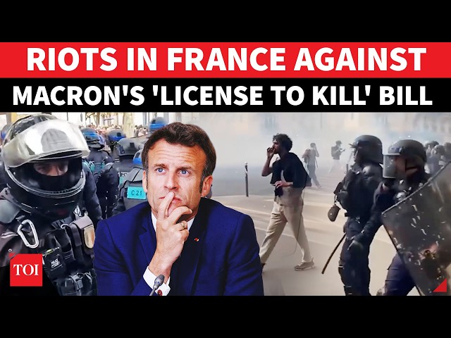 ON CAM: Riots In Paris Against Macron's 'License To Kill' Bill | Teargas, Clashes In France | Watch
