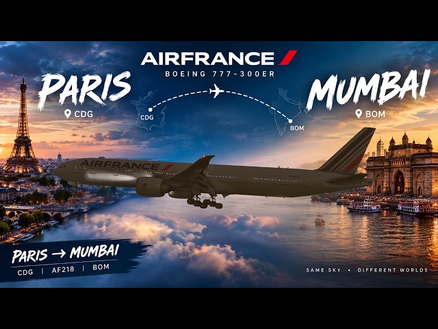 Air France 218 777 Paris-Mumbai Service  | MSFS2024 | VATSIM & SayIntentions.AI