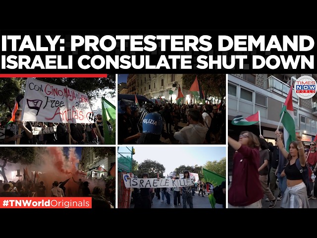 ITALY PROTESTS: Pro-Palestine Crowd Demands Israeli Consulate Closure in Bari | Times Now World