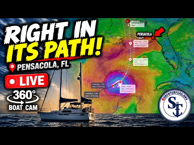 Hurricane Isaias LIVE 360° Cam: Aboard Koyukon, Bayou Chico | Yacht Harbor Marina