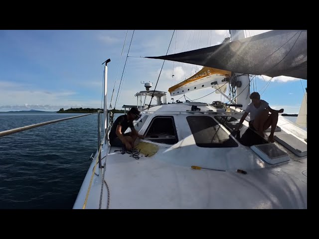 Replacing a window while sailing through pirate waters and wildlife of Borneo