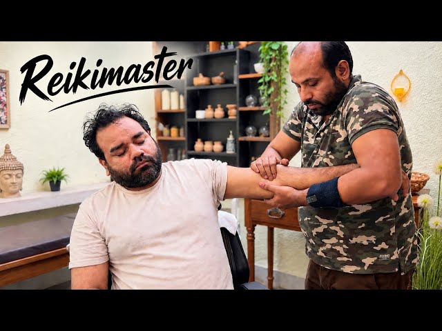 Aggressive indian head massage asmr by Reiki Master | Neck & Shoulder Massage #Indianbarber