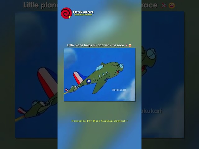 Little plane helps his dad wins the race 😃 #shorts #cartoon
