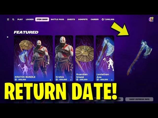 LEVIATHAN AXE PICKAXE RETURN RELEASE DATE in FORTNITE ITEM SHOP! (Fortnitemares Update 2026)