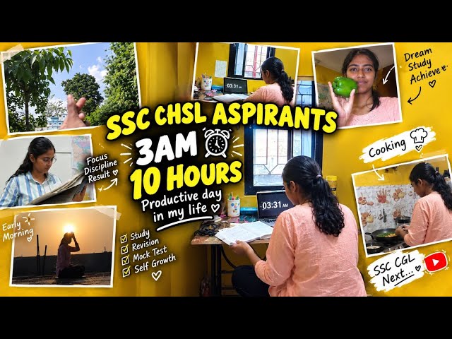 🔥3AM to 10HOURS Study😱50Q practice Maths| SSC CHSL Aspirant|Productive Day in My Life📚✨ STUDYROUTINE