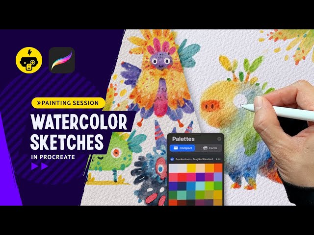 Procreate Watercolor Session: Sketching Fantasy Creatures