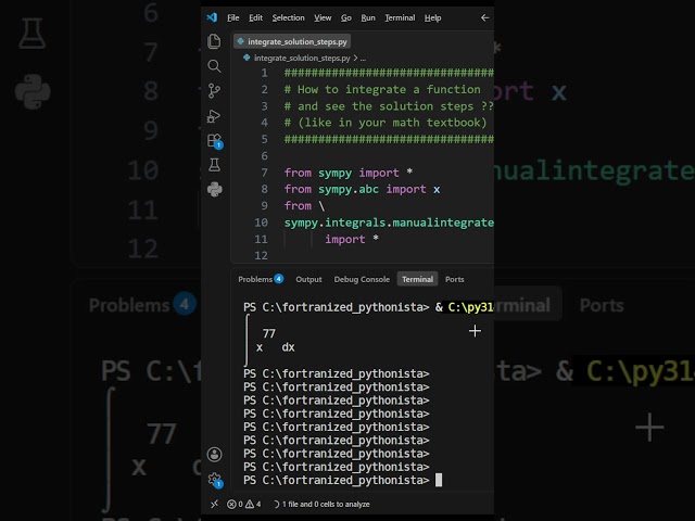 How to integrate a function and see the solution steps #python
