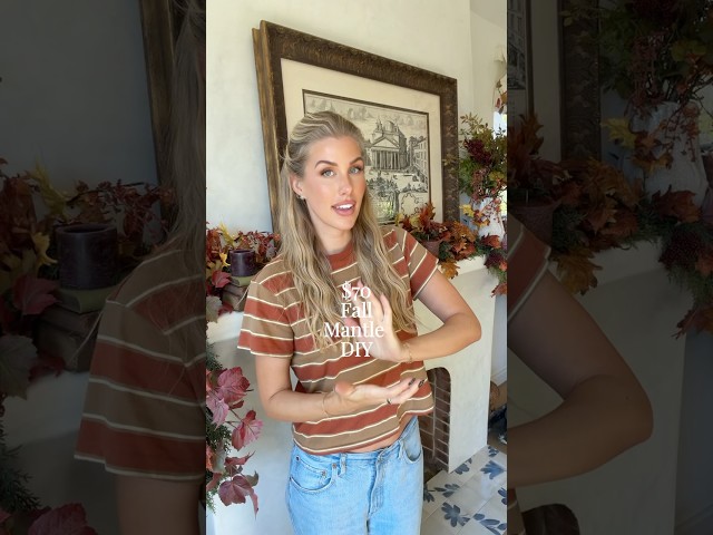 how to make your own mantle look professionally styled 🤎🍂🍁#fall #falldecor #diy