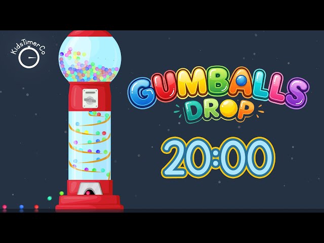20 Min Gumball Machine Countdown! ✨🔴🍬 Fun Visual Timer for Kids