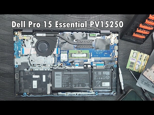 How to Open and Upgrade Ram on Dell Pro 15 Essential PV15250 Laptop