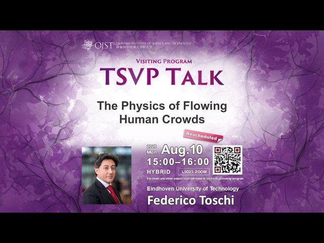 Federico Toschi: The Physics of Flowing Human Crowds (TSVP Talk at OIST)