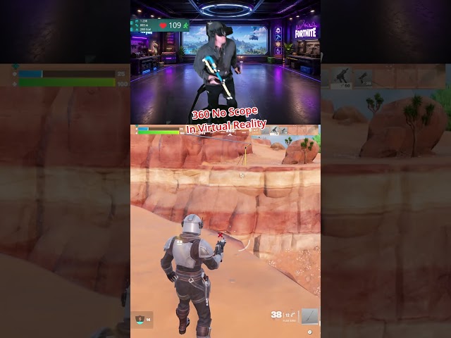 World First 360 No Scope in Fortnite VR #fortnite #fortniteclips #funnygaming #virtualreality
