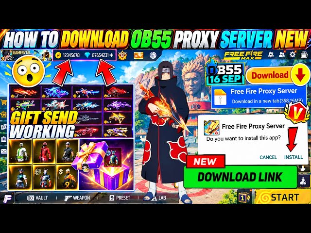 HOW TO DOWNLOAD PROXY SERVER IN FREE FIRE, HOW TO USE PROXY SERVER IN FREE FIRE, VIP PROXY SERVER