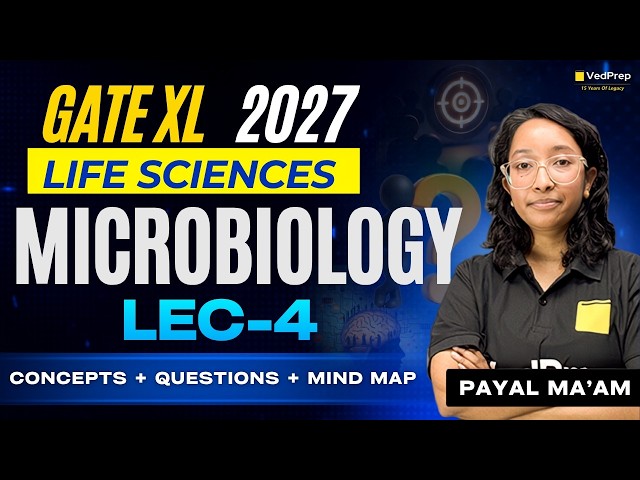GATE XL 2027 Microbiology Lec-4 🚀 Concepts + Questions + Mind Map | GATE Life Sciences 2027 |VedPrep