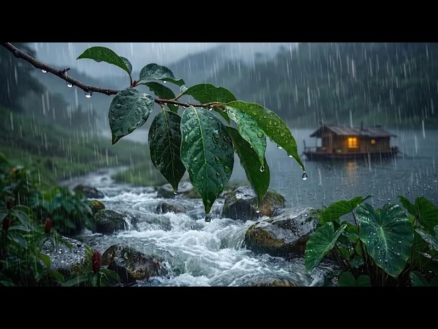 🔴Relaxing Rain for Sleep and Relaxation 🌧️ Forest Stream Rain Sound, ASMR rain (NO ADS