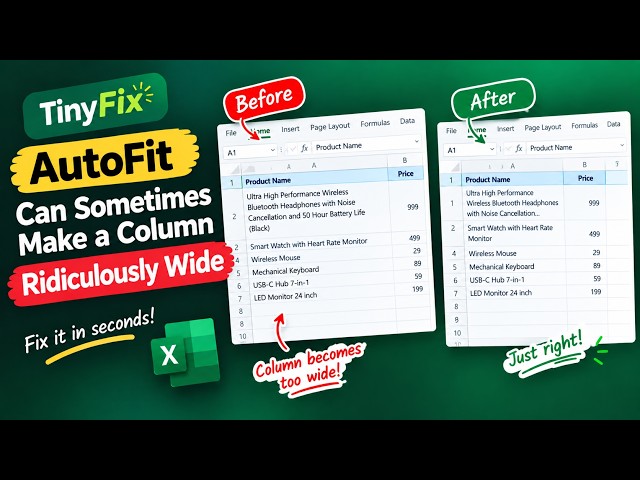 Excel AutoFit Made Your Column WAY Too Wide? Fix It Fast