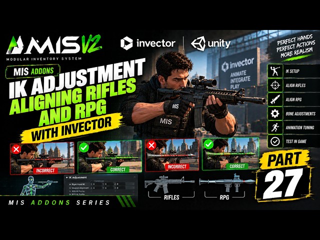 IK Adjustment Aligning Rifles And RPG (Part 27) | Build a GTA-Style Third Person Shooter in Unity