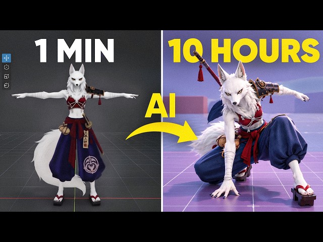 Creating 3D Character with AI in 1 Min vs 1 H vs 10 H