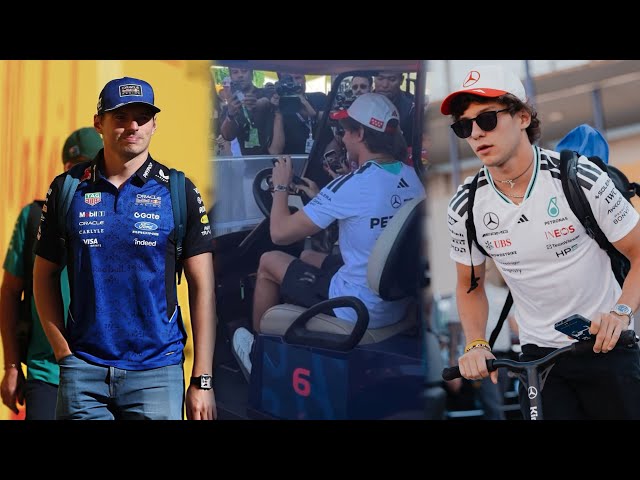 Kimi Antonelli causing chaos in the Paddock by driving a golf cart | F1 Drivers arriving in Madring