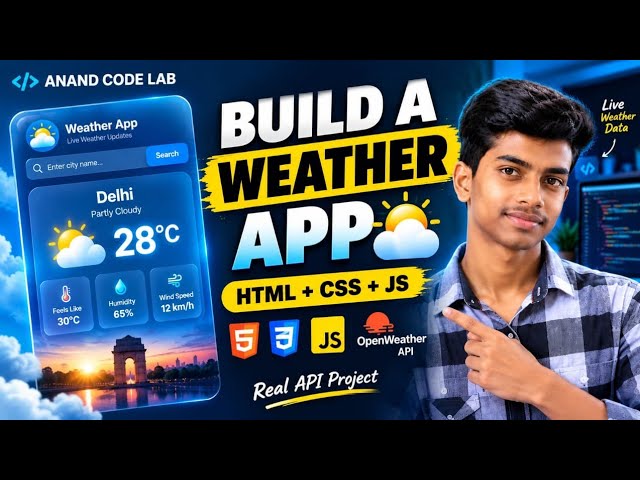 Build a REAL Weather App with HTML, CSS & JavaScript 🌦️ | OpenWeather API Project