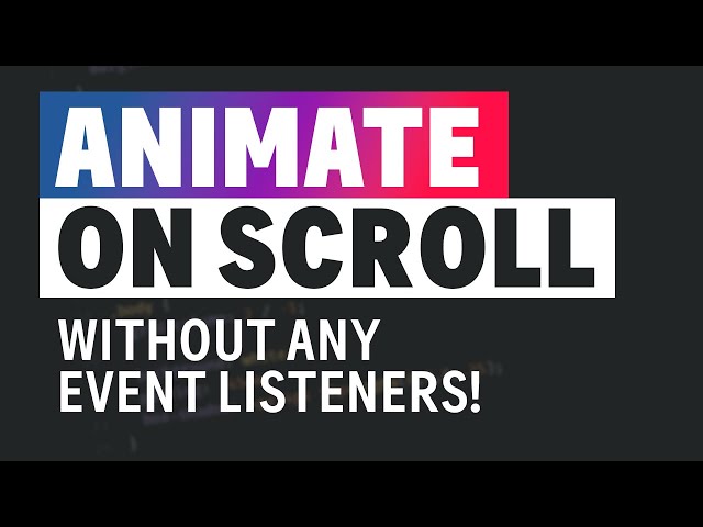 JavaScript Scroll Animation Tutorial | Web Animations API + ScrollTimeline