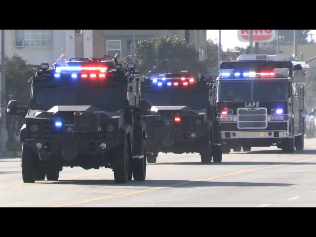 LAPD S.W.A.T RESPONDING CODE 3 SOUTHEAST BARRICADE