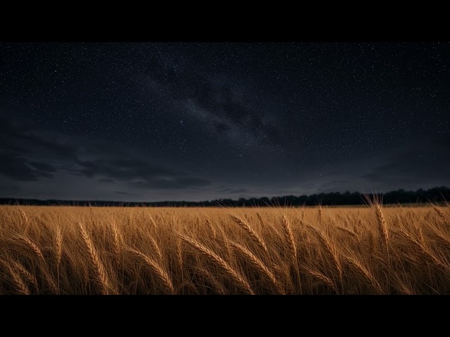 Starry Night Wheat Field Seamless Loop 4K No Copyright