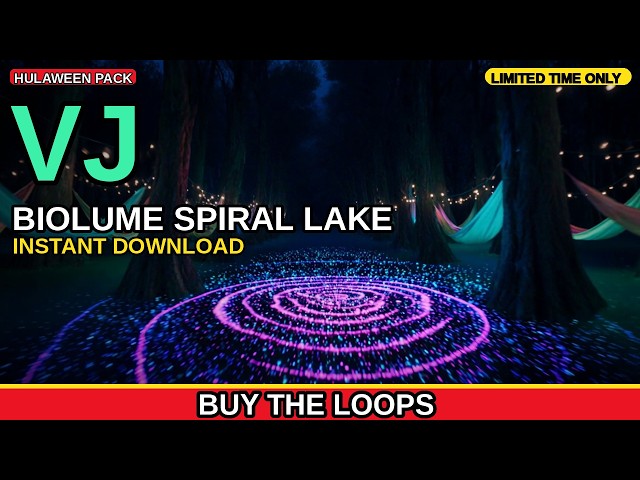 Biolume Spiral Lake VJ Loop | Hulaween Festival Visuals for DJ Sets and LED Walls