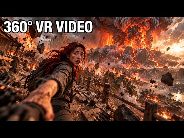 TRAPPED On A Volcano As It Explodes - 360° VR Disaster