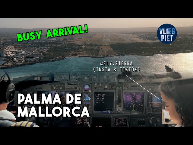 Breathtaking Sunrise Landing in Mallorca 🌅 | Boeing 737 Cockpit View | Full 360° Circle Approach