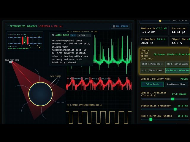 Real-Time Optogenetics Simulation: Biophysics of Neural Circuit Control