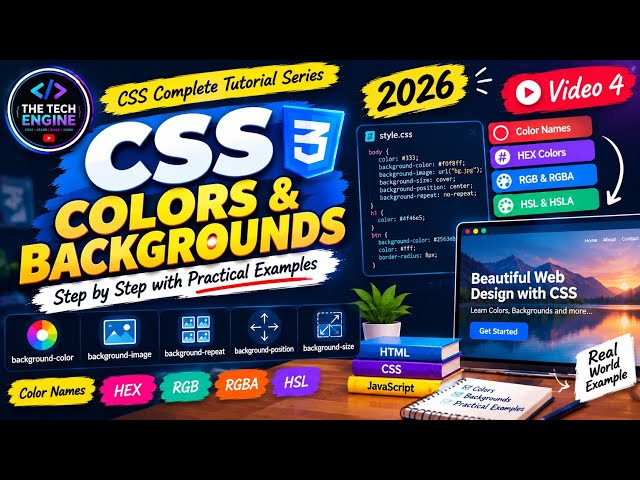 CSS Colors & Backgrounds Property #4 | CSS Tutorial for Beginners 2026 | #css #html #trending