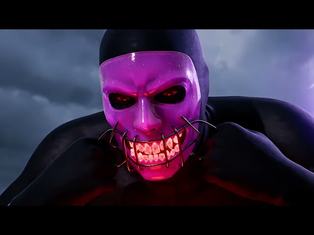 Neon Storm Mask 4K VJ Loops | Dark Techno Neon Visuals