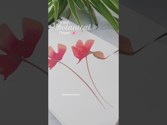 Easy Botanical Watercolor Flowers for Beginners 🌸🌿 #shorts #art