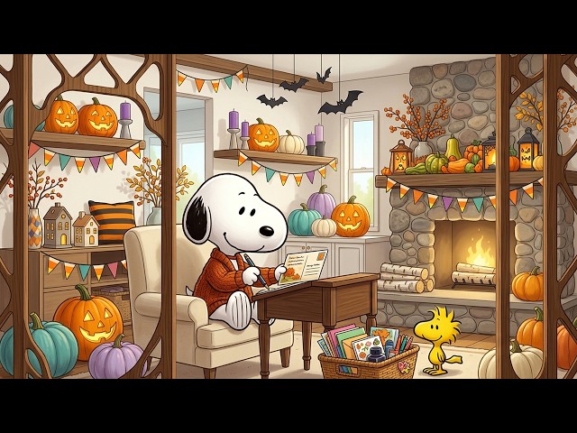 Snoopy’s Cozy Pumpkin Workspace 🍂 Relaxing Lofi Music for Reading & Work