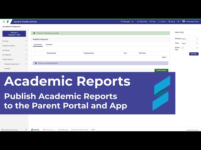 Academic Reports | How to Publish reports to Portal and App