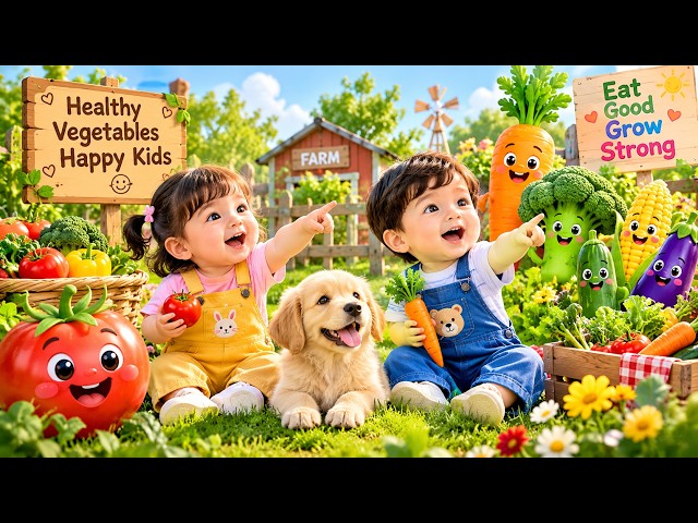 Learn Vegetables Names for Kids | Funny Baby Learning | Fruits & Vegetables | Toddler Learning Video