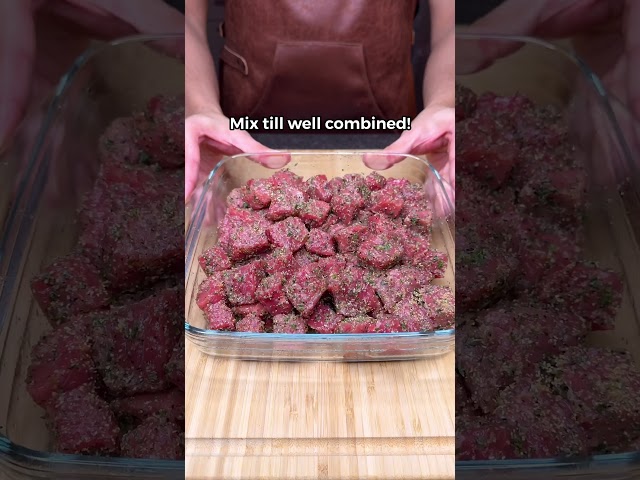 Want Delicious High Protein Meals? Try This Buttery Garlic Steak & Eggs! 🥩🍳🍟 #recipe #mealprep